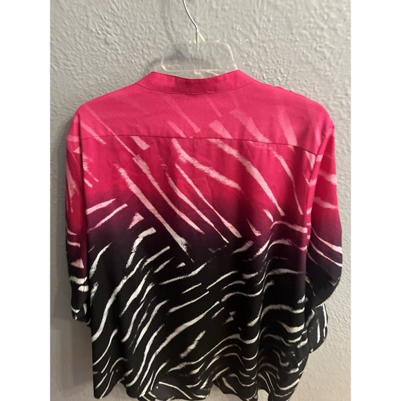 Calvin Klein Women‎ Size 1X Top Button Up Long 3/4 Roll Tab Sleeves - Picture 4 of 6